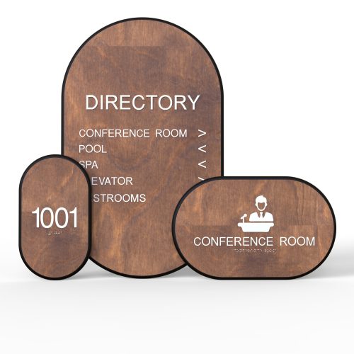 WS7698 | Oblo Wood Wayfinding Sign <strong>Minimum – 1 Piece</strong>