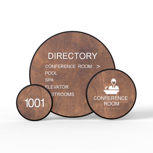 WS7699 | Orbis Wood Wayfinding Sign <strong>Minimum – 1 Piece</strong>