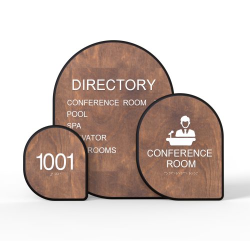 WS7703 | Quipper Wood Wayfinding Sign <strong>Minimum – 1 Piece</strong>