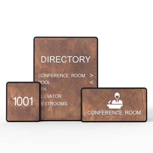 WS7704 | Recta Wood Wayfinding Sign <strong>Minimum – 1 Piece</strong>