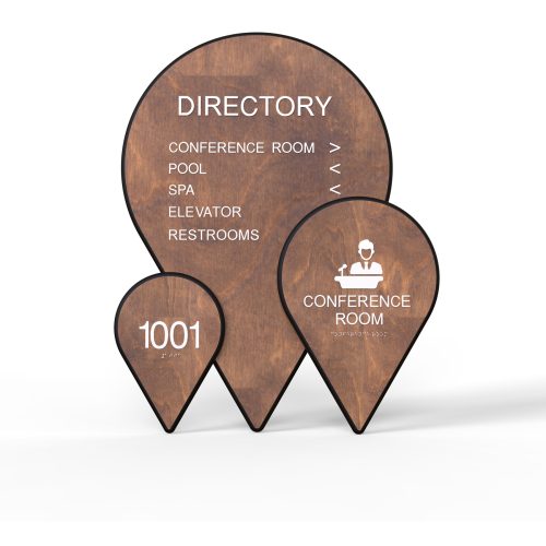 WS7705 | Spot Wood Wayfinding Sign <strong>Minimum – 1 Piece</strong>