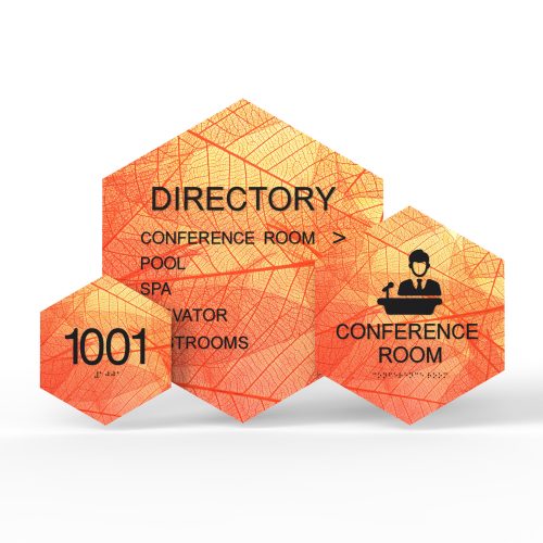 WS7709 | Hexa Background Wayfinding Sign <strong>Minimum – 1 Piece</strong>
