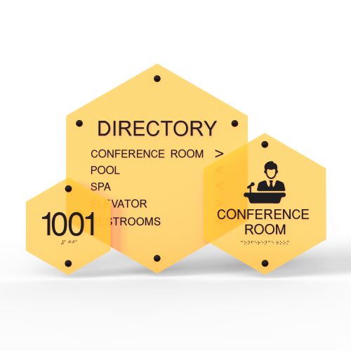 WS7657 | Hexa Acrylic Wayfinding Sign <strong>Minimum – 1 Piece</strong>